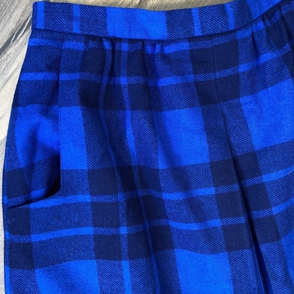 Vintage Laird-Portch of Scotland Women’s Blue Tartan Plaid Wool Skirt Size 28” - Picture 5 of 16